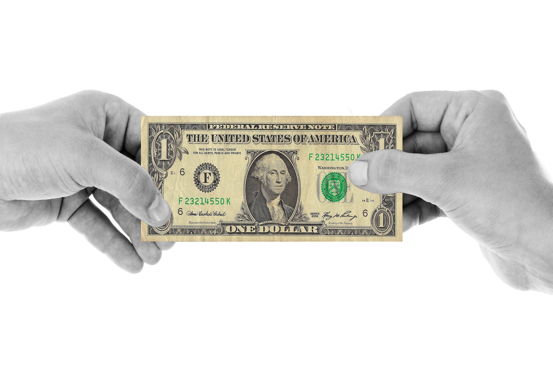 1 dollar bill on hand