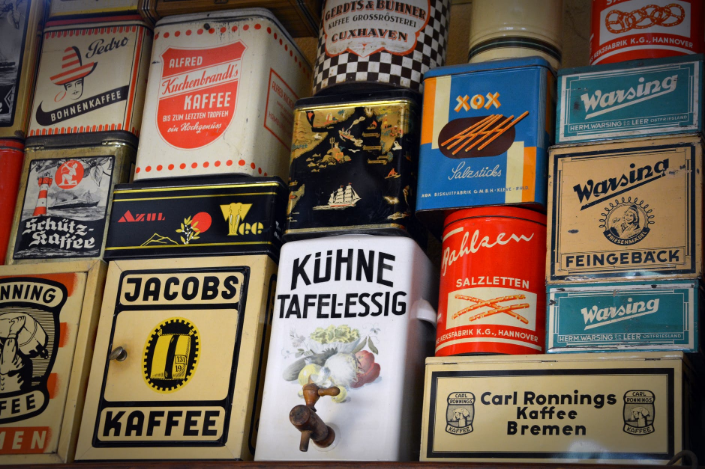 different products with labels
